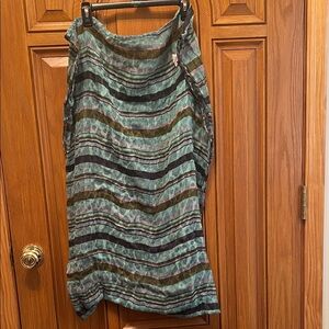 Juicy Couture Teal and Black Striped Scarf